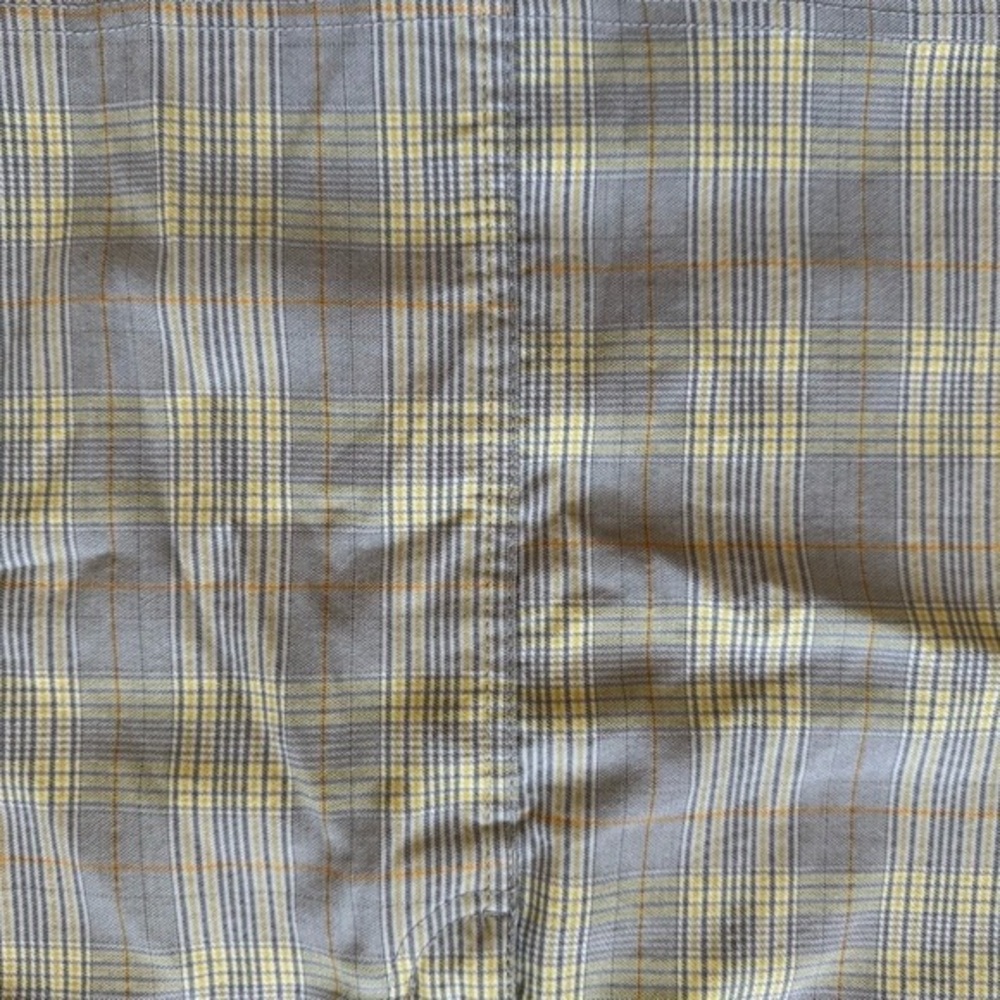 Classic Plaid Pencil Skirt in Gray and Yellow - Picture 2 of 4